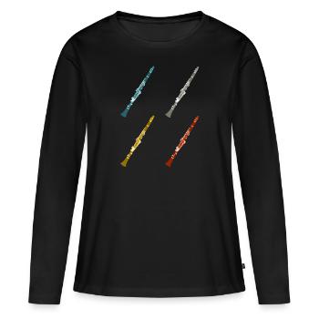 clarinette clarinette - T-shirt manches longues Premium bio Femme - noir - Devant - Julia (174cm)