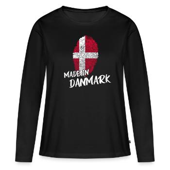 daenemark danmark DNA - Frauen Premium Bio Langarmshirt - Schwarz - Vorne - Julia (174cm)