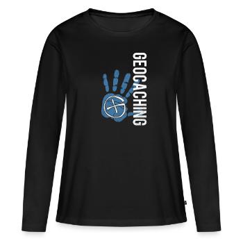 geocaching - T-shirt manches longues Premium bio Femme - noir - Devant - Julia (174cm)