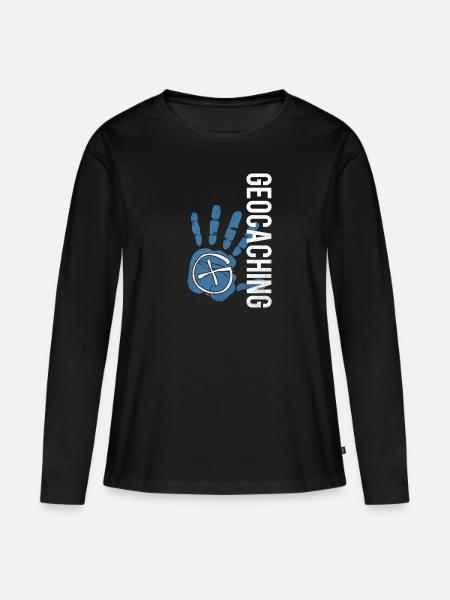 geocaching - Frauen Premium Bio Langarmshirt - Schwarz