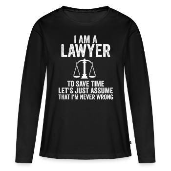 Ich bin Anwalt - Frauen Premium Bio Langarmshirt - Schwarz - Vorne - Julia (174cm)