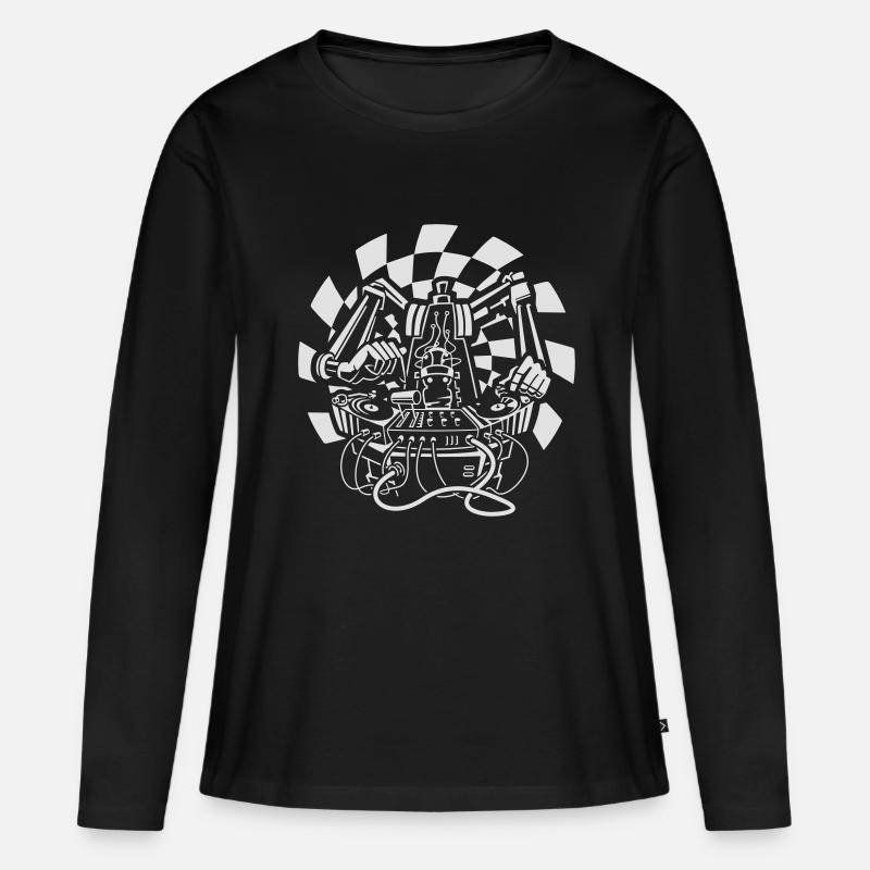 Psycho-Mind-Audioconverter - Frauen Premium Bio Langarmshirt - Schwarz