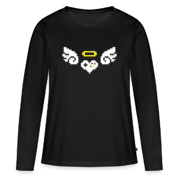 Pixelart No. 9 console - color - Women's Premium Organic Long Sleeve Shirt - black - Front - Julia (174cm)
