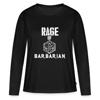RAGE DE BARBARE - T-shirt manches longues Premium bio Femme - noir - Devant - Julia (174cm)