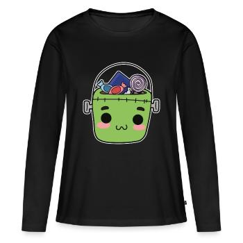 Bonbons sucrés ou sucrés - T-shirt manches longues Premium bio Femme - noir - Devant - Julia (174cm)