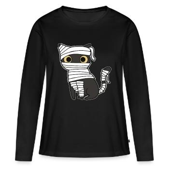 Mummy Cat - Women's Premium Organic Long Sleeve Shirt - black - Front - Julia (174cm)