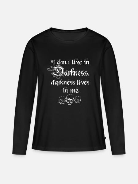 Darkness white - Frauen Premium Bio Langarmshirt - Schwarz