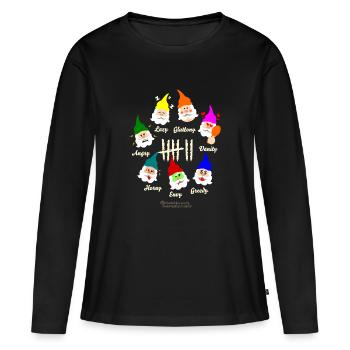 Geek Design Sept Nains Sept Péchés Capitaux - T-shirt manches longues Premium bio Femme - noir - Devant - Julia (174cm)