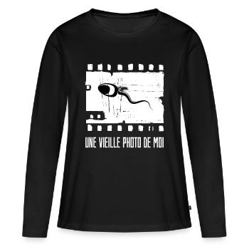 Ein altes Bild von mir - Frauen Premium Bio Langarmshirt - Schwarz - Vorne - Julia (174cm)