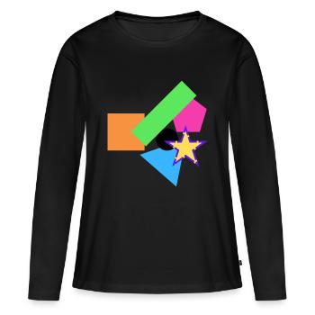Géométrie - T-shirt manches longues Premium bio Femme - noir - Devant - Julia (174cm)