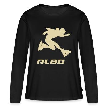 patineur saut Rollerblader lumière - T-shirt manches longues Premium bio Femme - noir - Devant - Julia (174cm)
