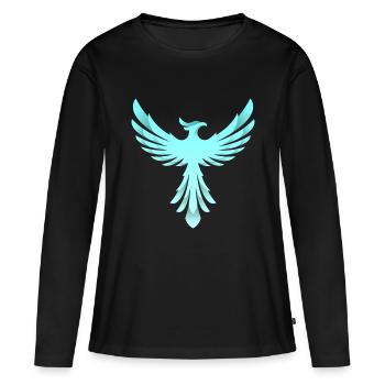 Logo du Phénix - T-shirt manches longues Premium bio Femme - noir - Devant - Julia (174cm)
