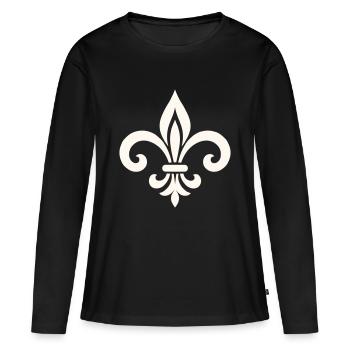 fleur de lys - T-shirt manches longues Premium bio Femme - noir - Devant - Julia (174cm)