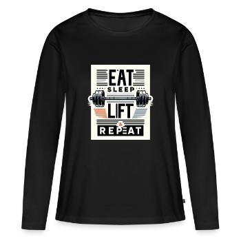 Mantra de gymnastique audacieux - T-shirt manches longues Premium bio Femme - noir - Devant - Julia (174cm)