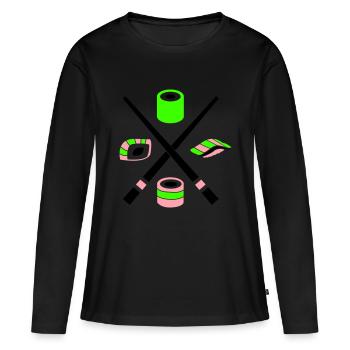 sushi - T-shirt manches longues Premium bio Femme - noir - Devant - Julia (174cm)