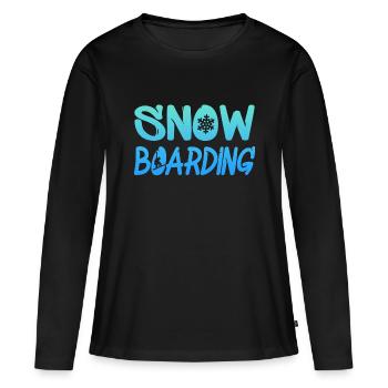 snowboarding - Frauen Premium Bio Langarmshirt - Schwarz - Vorne - Julia (174cm)