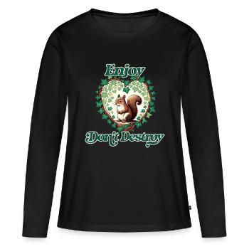 Enjoy don't Destroy - Women's Premium Organic Long Sleeve Shirt - black - Front - Julia (174cm)