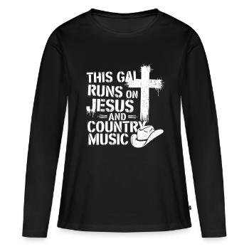 Your Faith and Music Style - Women's Premium Organic Long Sleeve Shirt - black - Front - Julia (174cm)