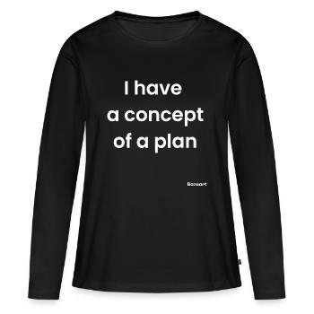 J’ai une notion de plan - T-shirt manches longues Premium bio Femme - noir - Devant - Julia (174cm)