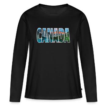 Canada - T-shirt manches longues Premium bio Femme - noir - Devant - Julia (174cm)