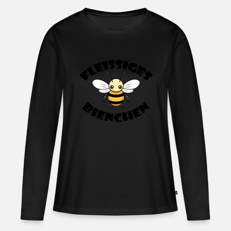 Fleißiges Bienchen - Frauen Premium Bio Langarmshirt - Schwarz