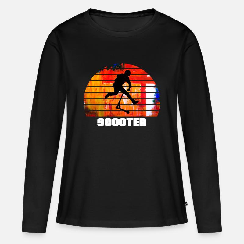 Roller - Frauen Premium Bio Langarmshirt - Schwarz