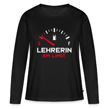 LEHRERIN AM LIMIT - Frauen Premium Bio Langarmshirt - Schwarz - Vorne - Julia (174cm)