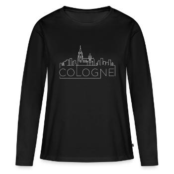 Ville de Cologne Cathédrale de Cologne Horizon de la ville de Cologne - T-shirt manches longues Premium bio Femme - noir - Devant - Julia (174cm)