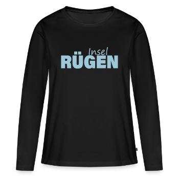 RÉPRIMANDER - T-shirt manches longues Premium bio Femme - noir - Devant - Julia (174cm)