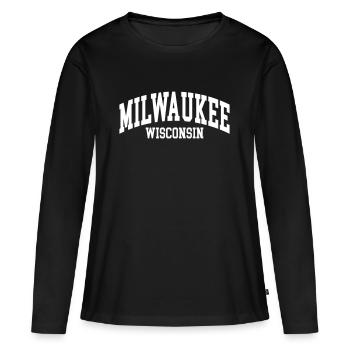 Milwaukee - T-shirt manches longues Premium bio Femme - noir - Devant - Julia (174cm)