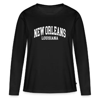 Nouvelle-Orléans - T-shirt manches longues Premium bio Femme - noir - Devant - Julia (174cm)