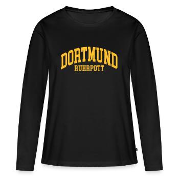 Dortmund - T-shirt manches longues Premium bio Femme - noir - Devant - Julia (174cm)
