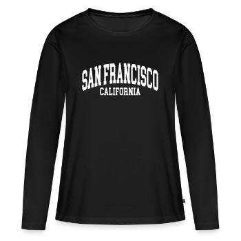 San Francisco - T-shirt manches longues Premium bio Femme - noir - Devant - Julia (174cm)