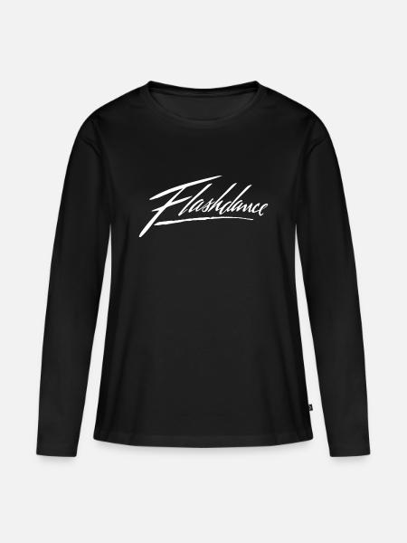 Flashdance Logo In Weiß - Frauen Premium Bio Langarmshirt - Schwarz