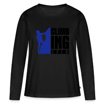 climbing crew - T-shirt manches longues Premium bio Femme - noir - Devant - Julia (174cm)