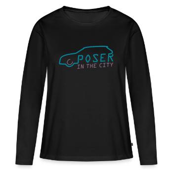 Poser in theCity - Women's Premium Organic Long Sleeve Shirt - black - Front - Julia (174cm)