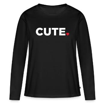 Cute - Women's Premium Organic Long Sleeve Shirt - black - Front - Julia (174cm)