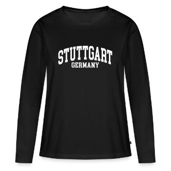 Stuttgart - T-shirt manches longues Premium bio Femme - noir - Devant - Julia (174cm)