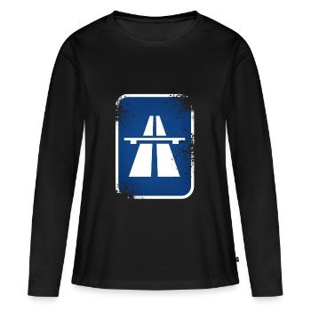 AUTOROUTES - T-shirt manches longues Premium bio Femme - noir - Devant - Julia (174cm)