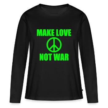 Make love not war - T-shirt manches longues Premium bio Femme - noir - Devant - Julia (174cm)