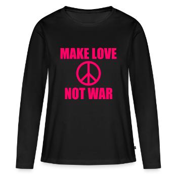 Make love not war - T-shirt manches longues Premium bio Femme - noir - Devant - Julia (174cm)