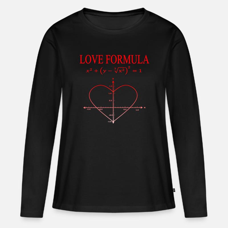 Mathe Liebe Formel - Frauen Premium Bio Langarmshirt - Schwarz