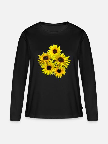 Bouquet of sunflowers, sunflower, sunflowers - Women's Premium Organic Long Sleeve Shirt - black