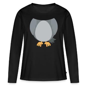 Drôle de costume de hibou animal pour Halloween - T-shirt manches longues Premium bio Femme - noir - Devant - Julia (174cm)