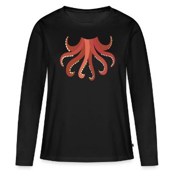Drôle de costume de pieuvre animal pour Halloween - T-shirt manches longues Premium bio Femme - noir - Devant - Julia (174cm)