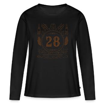 Retro Vintage Age 28 Year Old Birth Born Beer - Women's Premium Organic Long Sleeve Shirt - black - Front - Julia (174cm)
