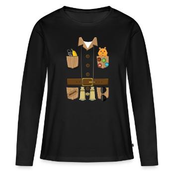 Drôle de costume de zoo pour Halloween - T-shirt manches longues Premium bio Femme - noir - Devant - Julia (174cm)