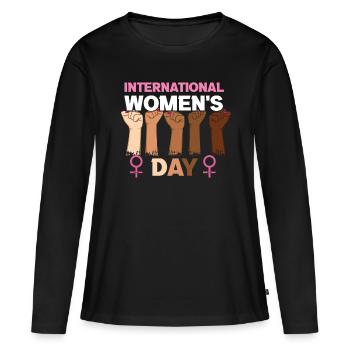 Internationaler Frauentag Gleichstellung Frauen Faust - Frauen Premium Bio Langarmshirt - Schwarz - Vorne - Julia (174cm)