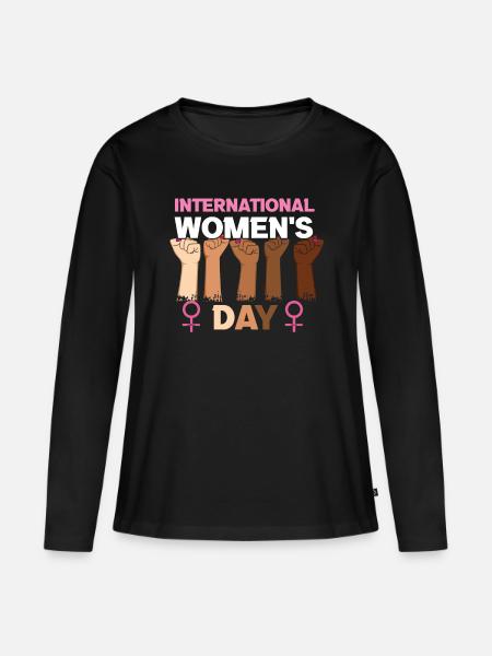 Internationaler Frauentag Gleichstellung Frauen Faust - Frauen Premium Bio Langarmshirt - Schwarz