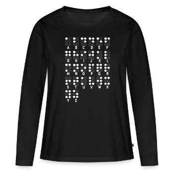 Blindheitsbrief Braille-Sprache Braille-Alphabet - Frauen Premium Bio Langarmshirt - Schwarz - Vorne - Julia (174cm)